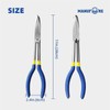 MANUFORE 11-Inch Long Nose Pliers 3-Piece Set - Straight, 45°