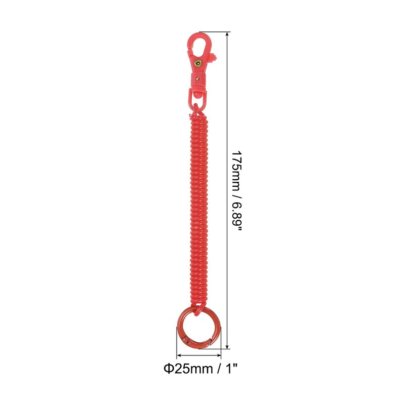 PATIKIL Retractable Coil Springs Keychain, 2 Pack Anti-lost Key Chain