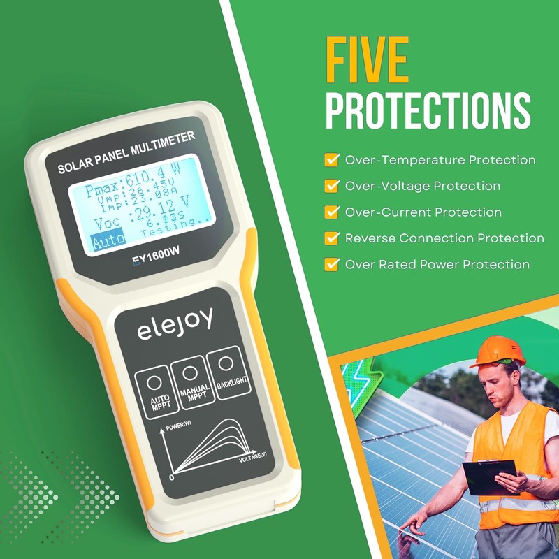 EY1600W Solar Panel Tester Multimeter, DC/AC Solar Panel Watt Meter,