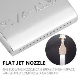 VILLCASE Flat Nozzle Aluminium Alloy Thread Air Blow Flat End Jet Nozzle, G1/4 Thread, Air Nozzle for Compressed Air, Suitable for Spraying, Cooling and Dust Protection