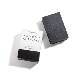 HERBIVORE Bamboo Charcoal Gentle Cleansing Bar Soap – For Face & Body, Deeply Cleanses & Exfoliates, Suitable for All Skin Types, Vegan, 4 oz (2 Pack)