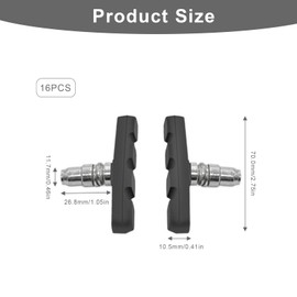 SRJQXH Brake Pads for Bicycle, 16 Pieces V-Shaped Bike Brake Pads, with Nut Break Pads Bike, Efficient and Silent Braking, Suitable for Mountain Bikes