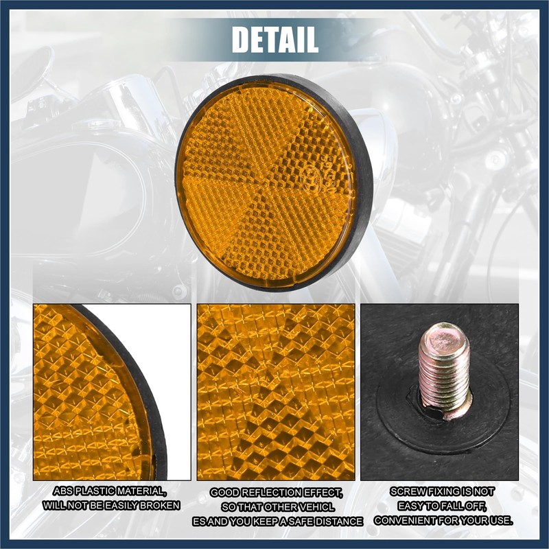 INFINAUTO 8 Pcs Round Screw on Safety Spoke Reflective Rear