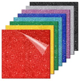 Adrattnay Glitter Acrylic Sheets 1/8" Thick, 8Pcs 12 x 12in Cast Acrylic Sheets 3mm for Laser Cutting, Glitter Acrylic Sheets for Signs, Pet Tags, DIY Crafts Decoration Laser Engraving Material