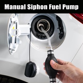 X AUTOHAUX 1 Set Manual Oil Gasoline Siphon Pump Liquid Sucker Suction Pump with Clamps for Car Truck Automotive