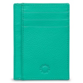 Yoshi Mens Wallet, Slim RFID Blocking Minimalist Credit Card Holder with ID Window, Holds Credit Cards and Bank Notes, Womens Card Holder (Jade Green)