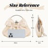 SUKUTU Bow Knot Clutch for Women Lolita HandBag Pearl Necklace