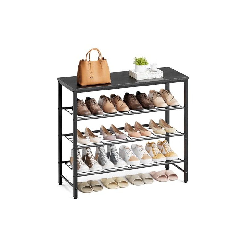 Kitsure Shoe Rack for Closet, Shoe Organizer with Leveling Feet,