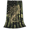 Camo Fish Fleece Throw Blanket Soft Flannel Plush Lightweight Warm
