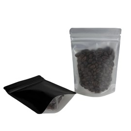 MITOB Resealable Stand Up Bags Clear Black Mylar Bag Zip Closure Heat Seal Pouch Upright Reusable Packaging for Food Storage Dog Treat Sample Packets (50, 4x6 inch (10.2x15.2 cm))