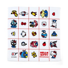 Sanrio Hello Everyone! Sanrio Characters Hand Towel, 13.8 x 13.4 x 0.1 inches (35 x 34 x 0.3 cm), Cotton 129950