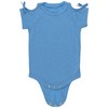 ToBeInStyle Cotton Blend Cold Shoulder Short Sleeve Onesie - Azure
