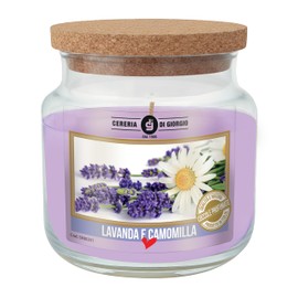 Cereria Di Giorgio - Candela in Giara di Vetro Profumata alla Lavanda - Con Astuccio Protettivo - Coccole Profumate - Diametro 10 cm Altezza 11 cm - Durata 80 Ore