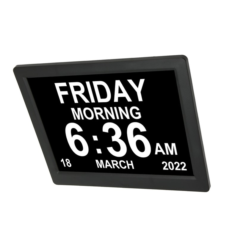 8.7inch Digital Day Calendar Clock Auto Dimming Large Display Medication