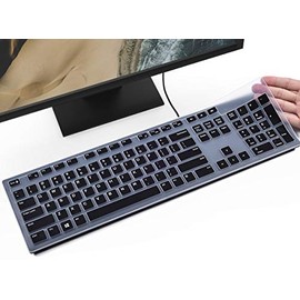CaseBuy Keyboard Cover for Dell KM636 Wireless Keyboard & Dell KB216 Wired Keyboard & Dell Optiplex 5250 3050 3240 5460 7450 7050 & Dell Inspiron AIO 3475/3670/3477 All-in one Desktop Keyboard, Black