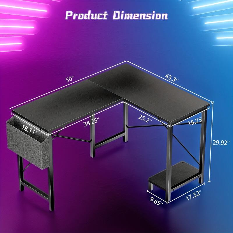 New L shaped Computer Desk Gaming Table Pc Laptop Workstation