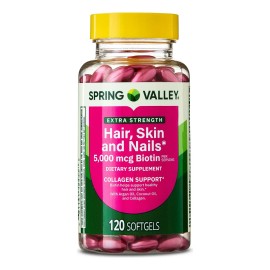 Biotina 5000mcg Colageno Uñas Piel Cabello 120 Caps Spring V Sabor Sin sabor