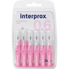 Interprox reg nano pink interdental brush blister pack of 6 toothbrushes