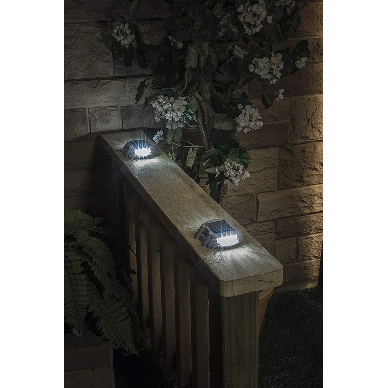 Solar Deck Lights 4 Pack LED Dock Lights for Walkway,