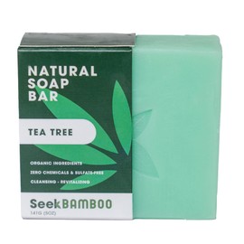 Seek Bamboo | Tea Tree Body Soap – Natural Cleansing & Skin Refreshing Bar | Anti-Bacterial, Fights Body Odor & Acne, SLS-Free, Plastic-Free, Eco-Friendly
