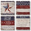 Thirstystone Americana 4-Pack Assorted Tumbled Tile Stone Coasters Manufactured in