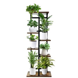 Plant Stand Indoor Corner Tall 6 Tier Metal Wood Outdoor Clearance Plant Stands for Multiple Plants Tiered Display Shelf Rack Corner Flower Pot Stand for Home, Balcony, Patio, Garden Decor