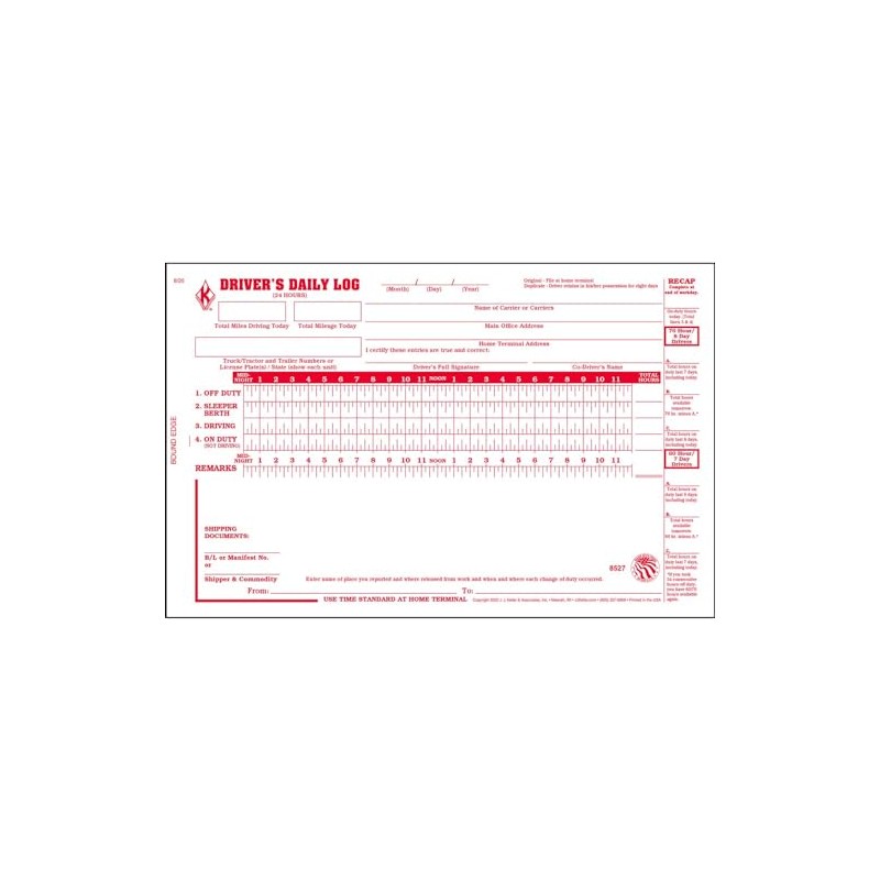 J. J. Keller 8527 Driver's Daily Log Book