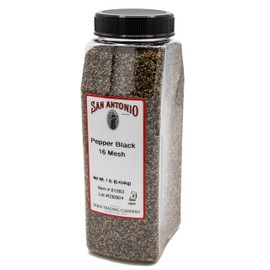 San Antonio Brand 16 Ounce (16 Mesh) Coarse Ground Black Pepper, for Making BBQ Grilling Meat Rub Seasoning, Bulk Food Service Size