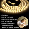 JUNWEN 50ft Warm White Led Strip Lights, 12V Waterproof Flexible