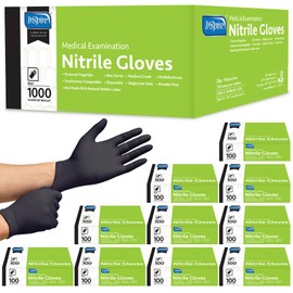 Inspire Black Nitrile Gloves | THE ORIGINAL Quality Black Disposable Glove Latex Free | 4.5 Medical Cooking Cleaning Mechanic Case of 1000 size L