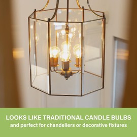 G16.5 E12 Globe Bulbs 6W Dimmable Candelabra Light Bulb 60 watt E12 Round 2700K Warm White Globe Bulb for Chandeliers,Ceiling Fan,Pendant,Wall sconces,AC120V,Clear Glass,600LM,6Pack