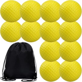 Gavit ゴルフ 練習 アプローチ練習 アプローチ ゴルフ練習器具 スポンジボール ポリウレタンボール 42mm 室内 収納袋付き (PUボール12個)