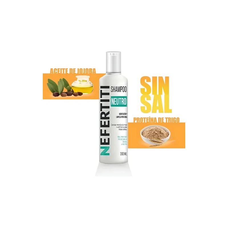 Shampoo Neutro Sin Sal Nefertiti Limpieza Profunda 300ml