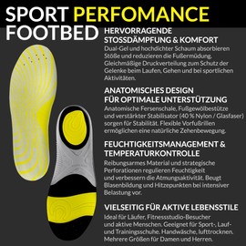 Bama Sport Performance Footbed - Sports Insoles for Superior Shock Absorption & Stability of the Feet, Ideal as a Sports Insole, for Adults - 1 Pair - 40/41 EUR