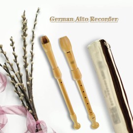 Adult Recorder Removable German Old Maple Recorder, 8-Hole F Flute for Adults, with Storage Bag and Cleaning Rod (Natural, German F)