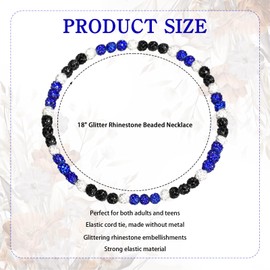 CONEHOY 12 Pcs Baseball Beaded Necklace 18 in Bling Collection Clay Beaded Necklace Glitter Rhinestone Gifts for Men Women Baseball Team Lovers
