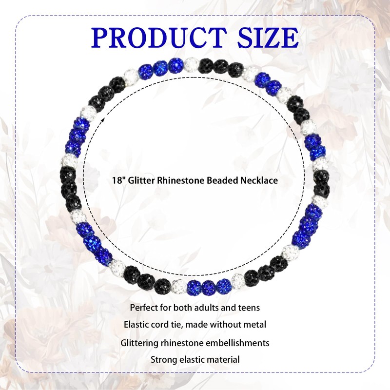 CONEHOY 12 Pcs Baseball Beaded Necklace 18 in Bling Collection