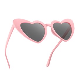Karyllena Pink Heart Sunglasses for Women Men Pink Heart Shaped Glasses Cat Eye Sunglasses Fun Trendy Sunglasses Valentines Day Birthday Bachelorette Bachelor Easter Halloween Party Accessories