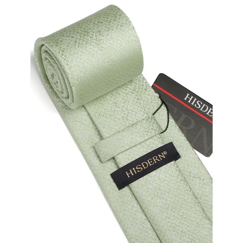 HISDERN Men's Tie Handkerchief Plain Tie & Pocket Square Set