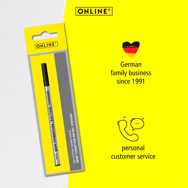 Online rollerball refill, line with 0,7mm, writing colour black, ISO