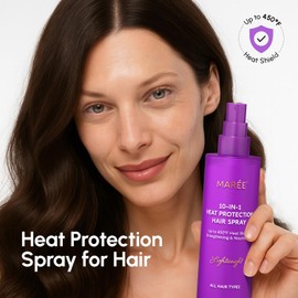 MAREE 10-in-1 Heat Protection Spray for Hair – Heat Protectant for Hair with Keratin, Collagen & Argan Oil – Frizz Control Hair Spray Women Care Product – Anti Frizz Protector de Calor para el Cabello
