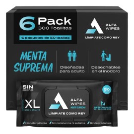 Toallitas Humedas Menta Suprema Alfa Wipes 3pack (150 Toall)