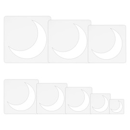 SAVITA 16pcs Moon Stencils for Crafts, Moon Template Plastic Painting&Drawing Crescent Stencil Reusable Moon Stencils for Painting Home Decoration DIY Crafts