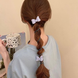 4 Pcs Double Bows Spiral Hair Ties Colorful Spiral Braided Telephone Wire Hair Bands Cute Bowknot Elastic Ponytail Holders Phone Cord Hair Ties Hair Accessories for Women