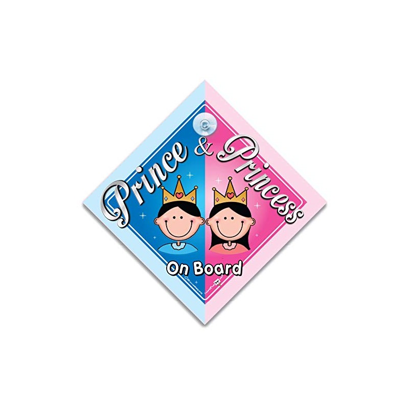 Prince & Princess On Board Car Sign, Baby On Board
