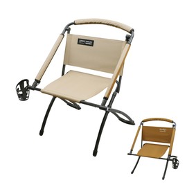 喜马拉雅 Double-Side Seat Foldable Chair，Brown Outdoor Furniture Carbon Steel Portable Folding Chair Great for Camping Beach Picnic Party Park Sports (Brown)