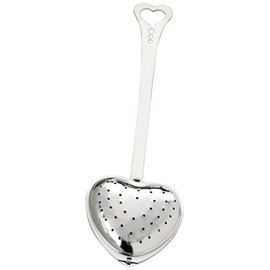 Kate Aspen Tea Time Heart Tea Infuser in Elegant White Gift Box, Silver/White