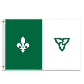 12×18 inch Franco-Ontarian Nautical Flag, 30×45 CM Small 100D Franco-Ontarien Outdoor Banner,Tiny Doube Side Printing Decor For Patio Garden With Brass Gromment