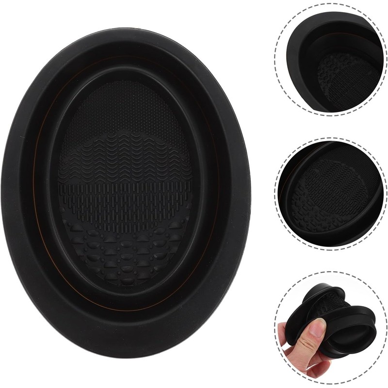 PACKOVE Limpiador de Herramientas de Maquillaje Almohadilla de Silicona, Recipiente