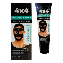 Mascarilla Negra 4x4 Profesional Limpieza Profunda 120 Todo Tipo Piel
